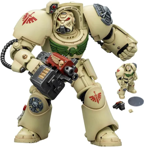 Vista 28 de JOYTOY Black Templars Warhammer 40k 1/18 Figura de acción Black Templars Terminator 1 con espada de poder y bolter de tormenta, regalos
