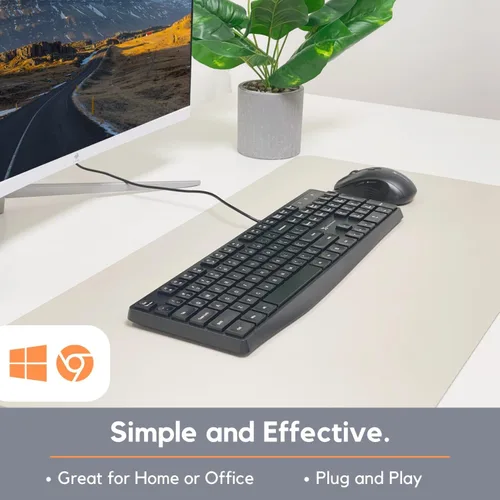 Vista 6 de X9 Performance Teclado con cable, teclado ergonómico ultra delgado de tamaño completo para computadora, teclado USB básico para computadora
