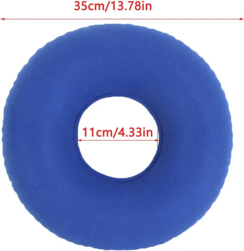 Vista 2 de Cojines de asiento inflables para hemorroides, almohada transpirable con forma de dona para dolor de coxis, úlceras de cama, silla de oficina, silla
