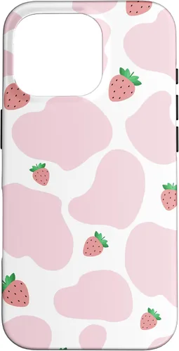 Vista 20 de Baby Pink Cow Print Pattern Cute Strawberry Cow Animal Gift Case for iPhone 17