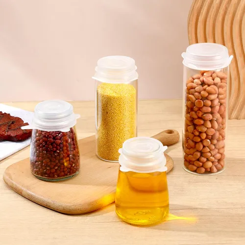 Vista 5 de 5 tapas elásticas de silicona extra pequeñas, de 2 pulgadas, resistentes y reutilizables, de silicona, tapas elásticas para frascos, cubiertas
