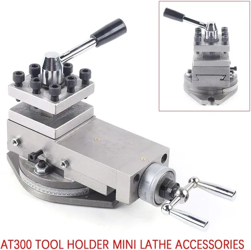 Vista 3 de AT300 Torno Herramienta Titular de Torno de Metal Herramienta Profesional Mini Torno Accesorios Soporte de Montaje Herramienta Universal Torno