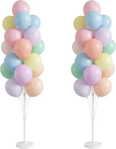 Vista 18 de Hiins Juego de 2 globos de confeti para árbol con base, decoración de poste para fiesta Bee Lemon,Wedding Baby Shower Party Decor,Includes a base