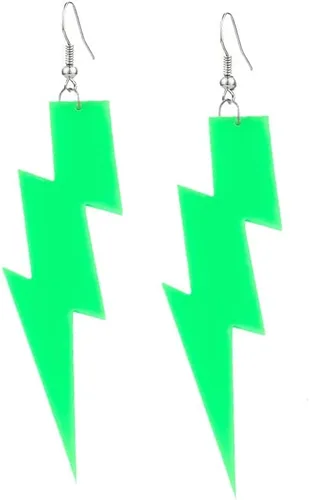 Vista 21 de Pendientes con colgante RUIZHEN con forma de rayo para mujer, con colores a elegir, acrílico exagerado 6 pares conjunto-1