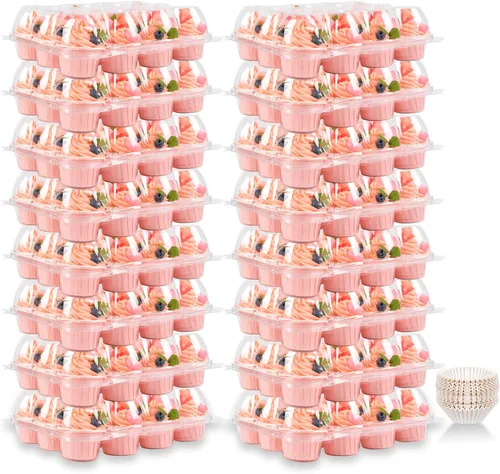 Vista 8 de Soporte para cajas de contenedores de mini cupcakes, 6 unidades con 200