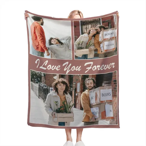 Vista 20 de Manta personalizada con texto fotográfico, manta de imagen personalizada para bebé, madre, padre, adultos, amigos, amantes, regalo personalizado