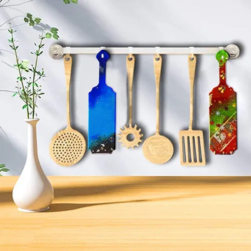 Vista 2 de Moldes de resina para platos con mango, moldes de bandeja de resina, molde de silicona para servir frutas para bandeja de té de resina epoxi, moldes