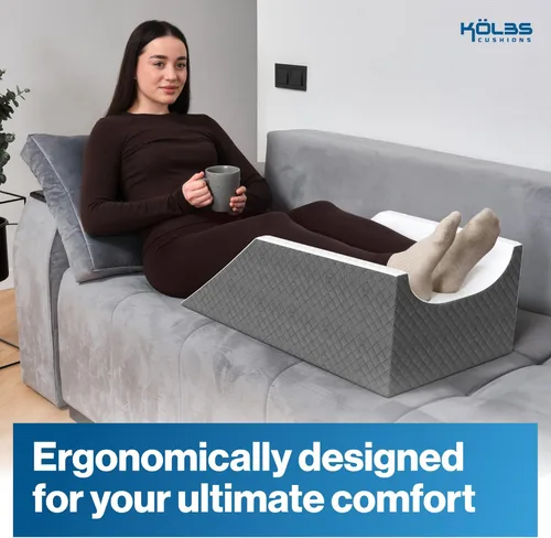 Vista 7 de Kölbs - Almohada doble de elevación de piernas Almohada para después de cirugía Elegante funda de jacquard chic