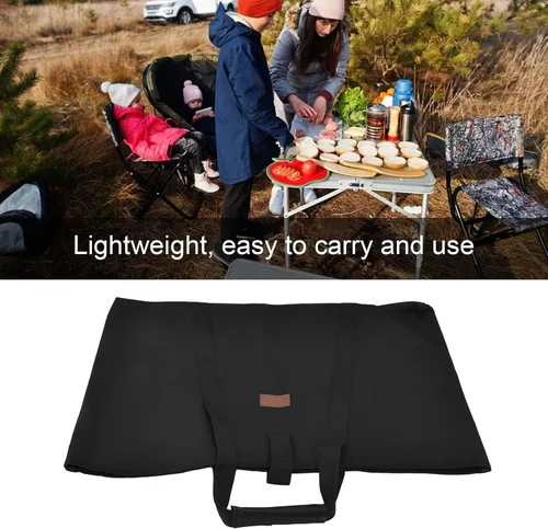 Vista 4 de Bolsa de almacenamiento de mesa plegable portátil con capa intermedia de esponja - Funda de transporte multifuncional al aire libre negra de tela