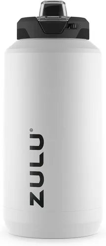 Vista 11 de ZULU Goals - Botella de agua de acero inoxidable con gran capacidad, aislada al vacío Jarra reutilizable con asa Tapa a prueba de fugas