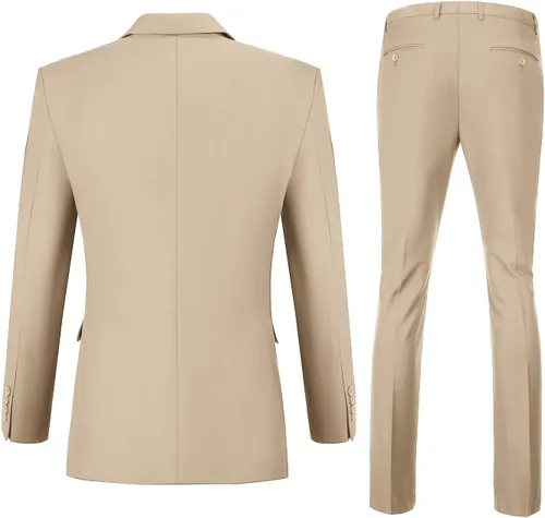 Vista 2 de Traje de 2 piezas para hombre de boda, esmoquin, chaqueta de baile de graduación, trajes ajustados de dos botones, vestido de boda, chaqueta