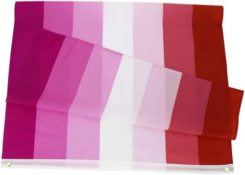 Vista 2 de Bandera original de orgullo lésbico Flaglink 3 x 5 pies - Bandera arcoíris lésbica
