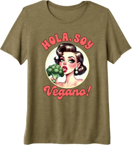 Vista 7 de Vegan Life Vegetarian Broccoli Spanish Hola Soy Vegano Premium Tri-blend T-Shirt