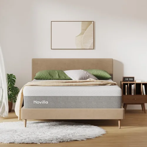 Vista 16 de Novilla Colchón tamaño individual, colchón de espuma viscoelástica de gel de 6 pulgadas para sueño fresco y alivio de presión, tamaño individual