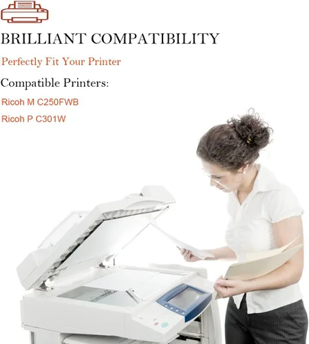 Vista 2 de M C250H - Cartucho de tóner 408336 compatible con impresora Ricoh M C250 C250FW C250FWB P C300 C300W C301 C301W de alta capacidad 6900 páginas
