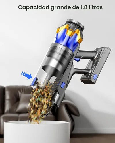 Vista 7 de Aspiradora inalámbrica, mejorada de 650 W, 55 KPA, 70 minutos, aspiradora inalámbrica con autoservicio y pantalla táctil, aspiradora inalámbrica