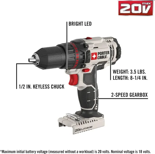 Vista 2 de Porter-Cable PCCK615L4 20 V max 4 herramientas Combo Kit