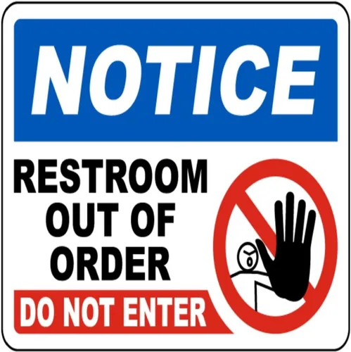 Vista 20 de Letrero de metal con texto en inglés «Restroom Temporarily Out Of Order» de 12 x 12 pulgadas, divertido letrero de hojalata retro para decoración