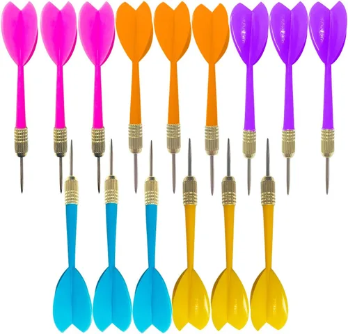 Vista 11 de BBstep - Dardos de punta de acero coloridos, 15 unidades, 0.21 oz, colores surtidos.