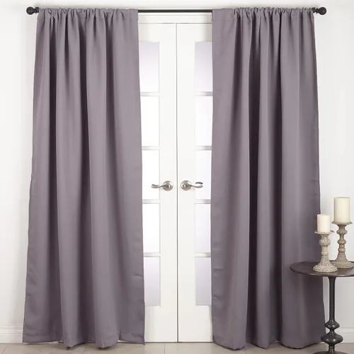 Vista 3 de SARO LIFESTYLE Panel de cortina opaca con bolsillo para barra, 54 x 84 pulgadas, color negro
