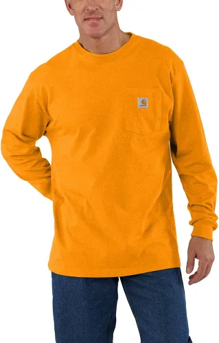 Vista 19 de Carhartt Camiseta de trabajo de manga larga con bolsillo para hombre Negro