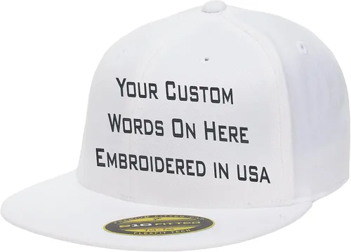 Vista 11 de Sombrero personalizado Flexfit 210 Personalizar Añadir su propio texto Bordado Flatbill