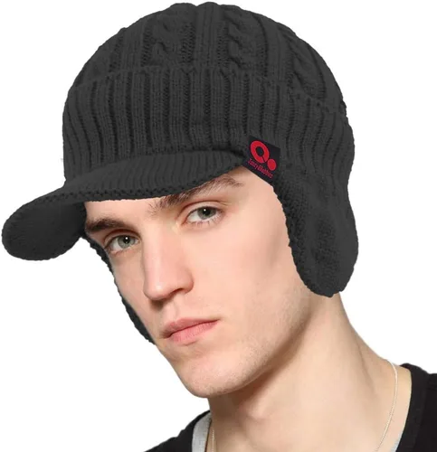 Vista 79 de Janey&Rubbins Gorro de punto diario con orejeras con forro polar y calavera