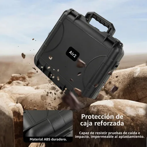 Vista 5 de Estuche rígido para DJI Mavic Air 2/2S Drone, negro, solo funda Compatible con drones DJI Air 2/2S y accesorios, impermeable/a prueba de golpes