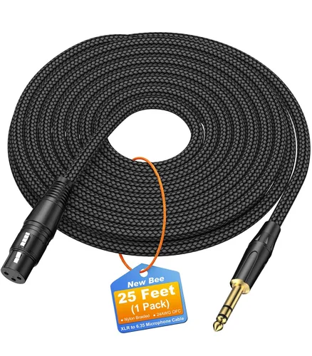 Vista 8 de New Bee Cable hembra TRS a XLR de 6.35mm / 0.25 in (1/4 pulgadas) de 3 pies