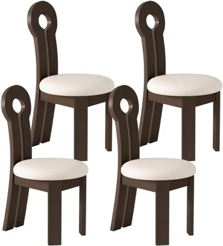 Vista 50 de YVYKFZD Dining Chairs Set, Solid Wood Dining Room Chair, Upholstered Kitchen Chairs, Unique Key-Shaped Living Room Chair, for Offices Bedroom Study