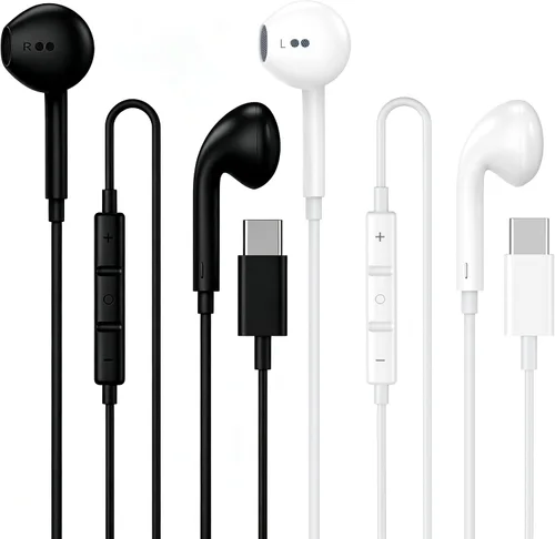 Vista 8 de Paquete de 2 auriculares USB C [certificados por Apple MFi] con cable para negro (Cblack)