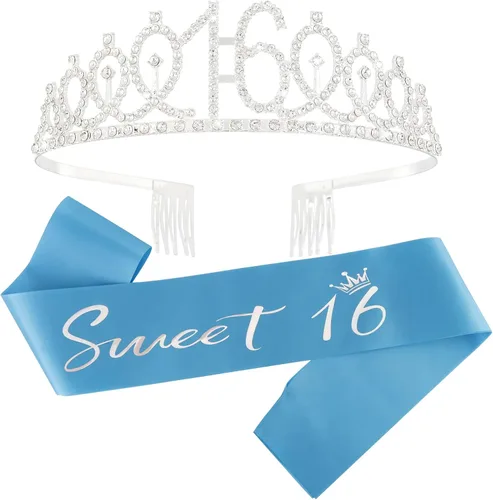 Vista 11 de Semato Kit de Corona de Cumpleaños 16 y Banda de Dulces 16 Rosa Claro - "Dulces 16" Adornos para Fiesta de Cumpleaños, Regalos para Fiesta de Rosa