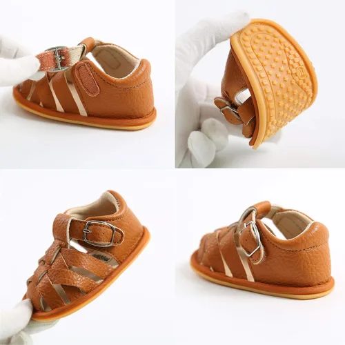 Vista 3 de RVROVIC Sandalias para bebés niños y niñas, zapatos de verano de primera calidad para exteriores, ligeras, suaves, antideslizantes, suela para niños