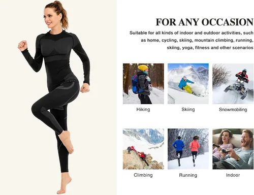 Vista 7 de MEETYOO Thermal Underwear for Women, Winter Warm Long Johns Thermal Sets Cold Weather Gear Base Layer for Skiing Running
