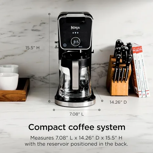 Vista 9 de Ninja Cafetera de goteo con combo K Cup, sistema de café especial DualBrew Pro, máquina de café compatible con cápsulas K-Cup, cafetera de servicio