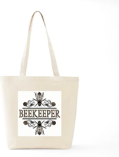 Vista 6 de CafePress The Beekeeper Tote Bag - Bolsa reutilizable de lona beige natural
