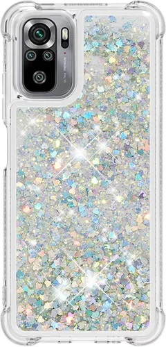 Vista 63 de Funda de silicona transparente con purpurina para Xiaomi Redmi A1 Bling Liquid Clear Star Heart Silicone Bumper a prueba de golpes, funda Azul