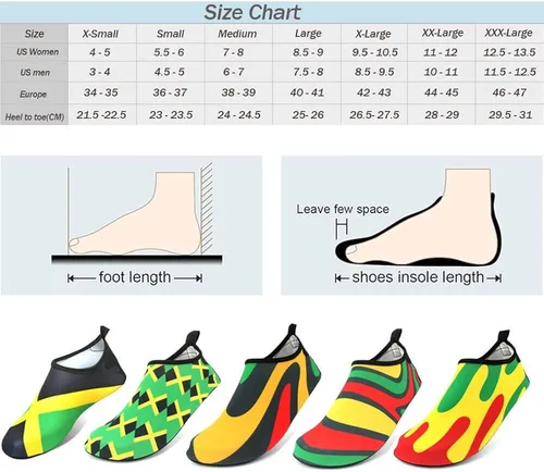 Vista 6 de VOARYISA Zapatos de agua para mujeres y hombres de secado rápido, zapatos de playa para surf al aire libre, yoga, ejercicio, bandera de Jamaica