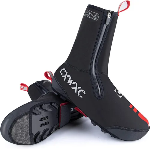 Vista 7 de CXWXC Cycling Shoe Covers Neoprene Waterproof,Winter Thermal Warm Full Bicycle Overshoes for Men Women,Road Mountain Bike Booties