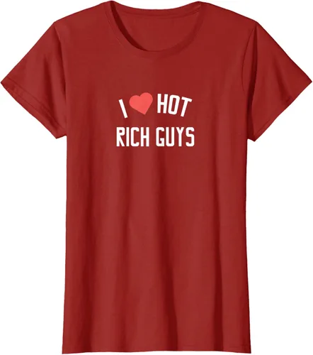 Vista 7 de RICH GUYS - Camiseta con texto en inglés "I LOVE HOT RICH GUYS