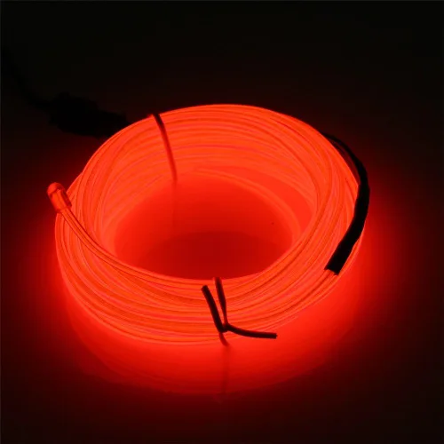 Vista 24 de JIGUOOR - Tira de luces de neón brillantes con cable EL y paquete de baterías, de 9.8 pies, 360 ° de iluminación, para bricolaje, festivales, Azul