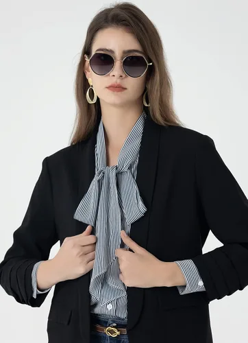 Vista 4 de Beninos Chaqueta informal de manga plegable 34 para mujer, sin botón