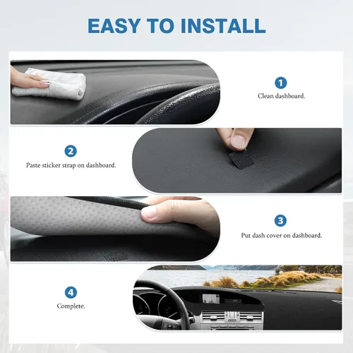 Vista 7 de FIILINES Cubierta para tablero Compatible con Mazda 3 2010-2013 Accesorios Tapete para tablero para Mazda 3 Accesorios Tapete para salpicadero