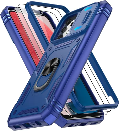 Vista 184 de Gritup Funda para Google Pixel 6 con cubierta deslizante para cámara y protector de pantalla (2 unidades), soporte de anillo giratorio 360°, funda