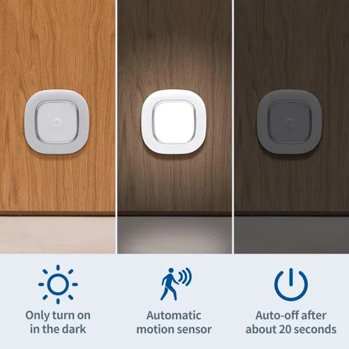 Vista 2 de WhitePoplar Luz de armario, luz de techo LED con sensor de movimiento a batería, 300LM para interiores, inalámbrica, para pasillo, garaje, escalera
