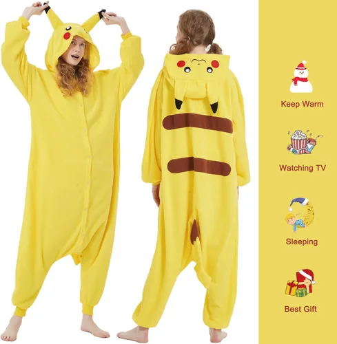 Vista 4 de SWEETXIN Adult Kid Unisex Onesie Pajamas Halloween Christmas Sleepwear Jumpsuit Cosplay Costume Suit for Women and Men