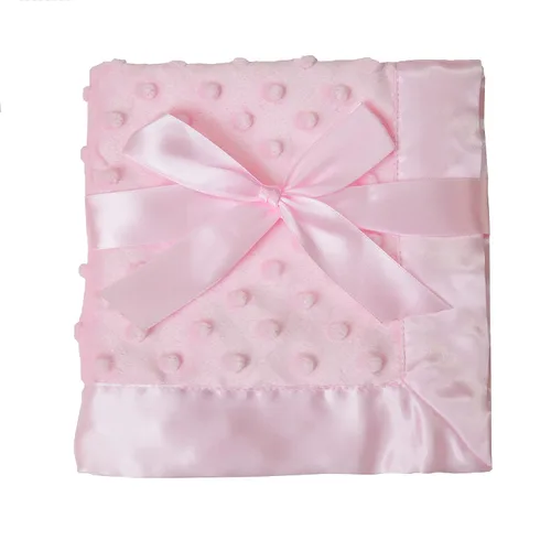 Vista 14 de American Baby Company Heavenly - Manta de recepción de felpilla suave (30 x 40 pulgadas), diseño de 2 capas con lunares minky y satén sedoso, rosa