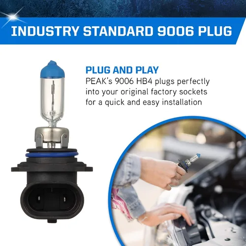 Vista 4 de PEAK Power Vision Automotive - Faros delanteros de alto rendimiento 9006/HB4 de 55 W (paquete de 2)