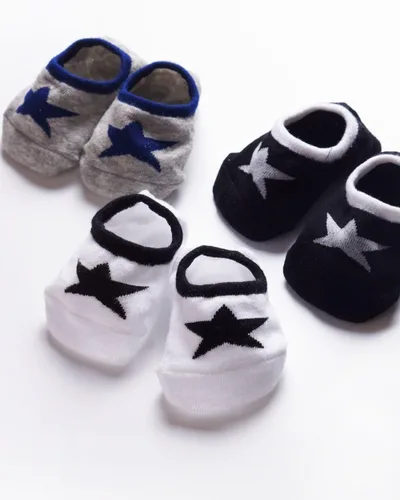Vista 7 de 6 pares de calcetines de algodón de moda para niños y niñas
