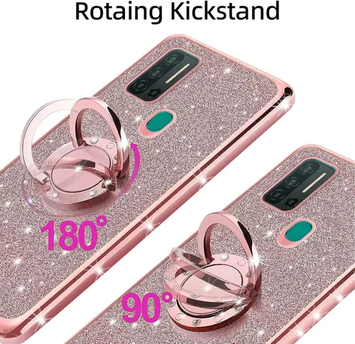 Vista 3 de Funda para Ulefone Note 11P para mujer, con purpurina, transparente, de lujo, suave, TPU con correa para lápiz capacible, para Ulefone Note 11P